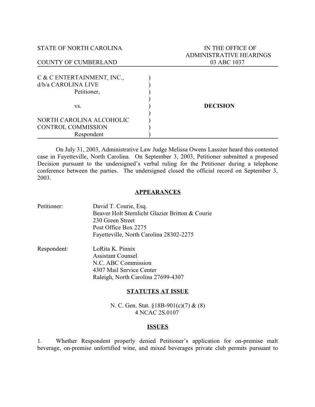 Contested Case Hearing Decision (00038803;1)
