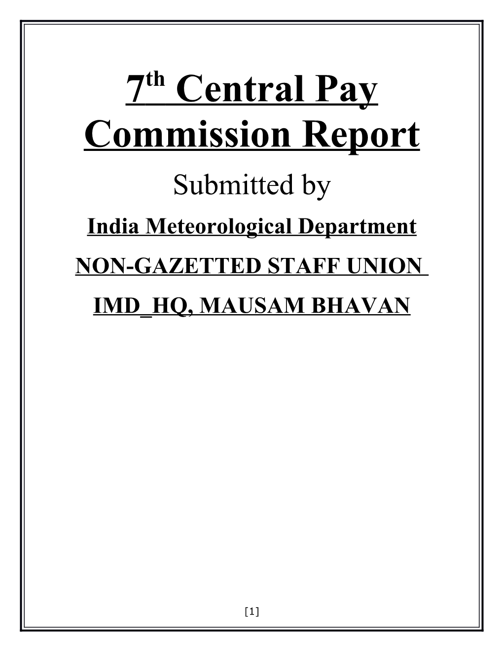 7Th Central Pay Commission Report