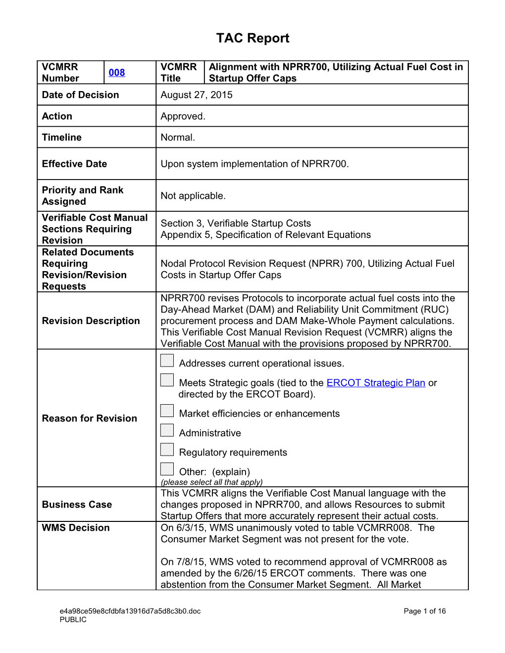 Section 3: Verifiable Startup Costs KPL1