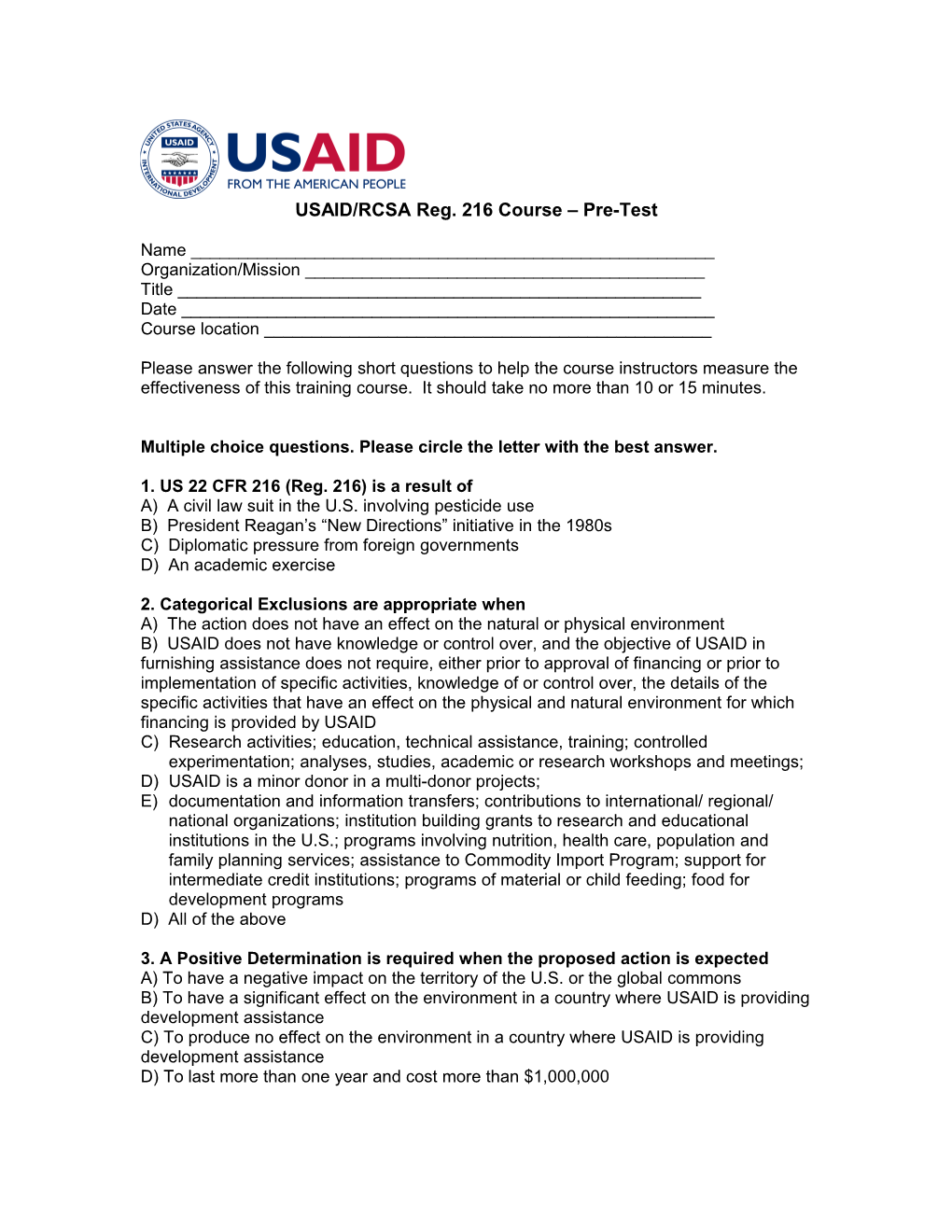 USAID/ANE Reg