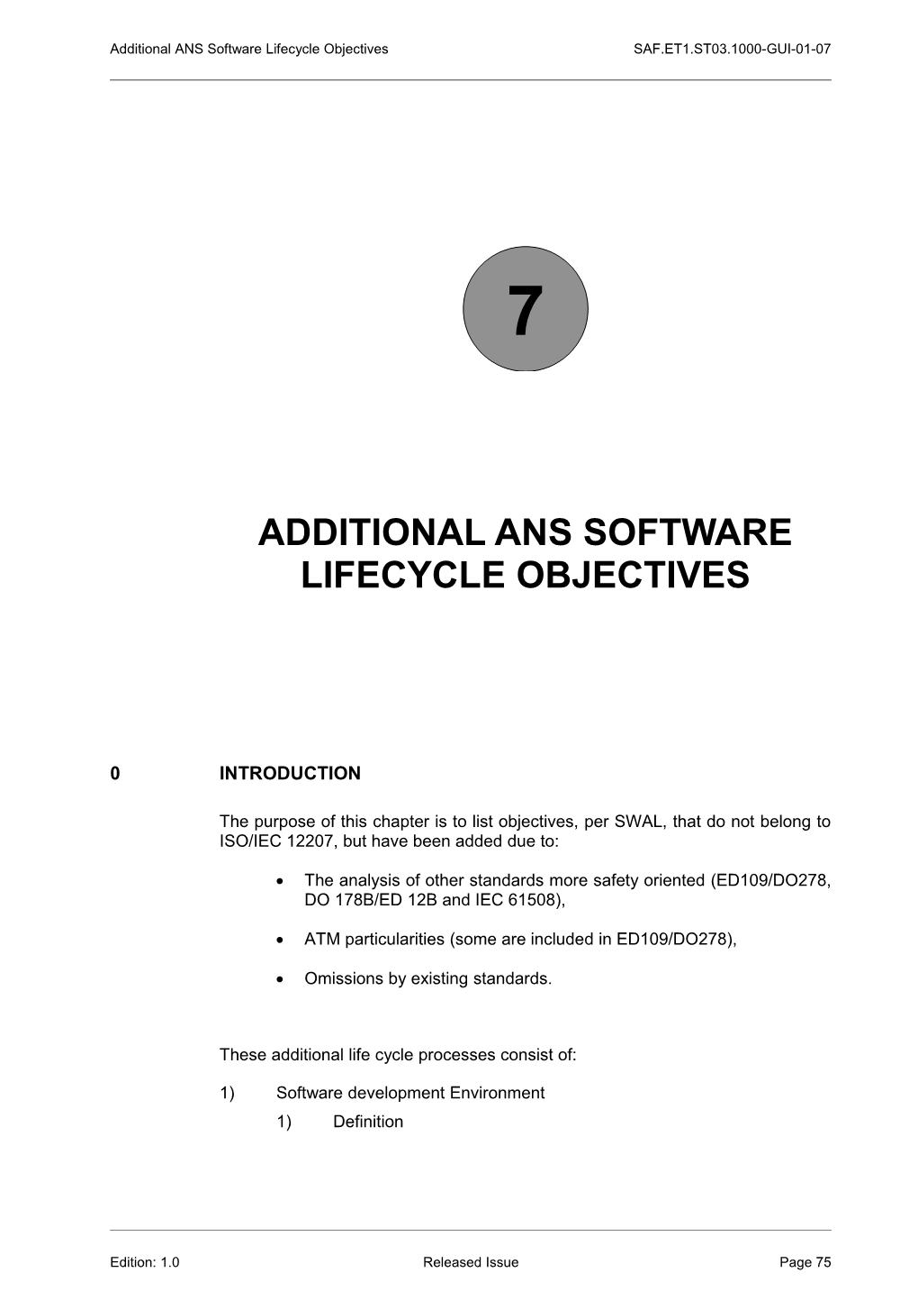 Additional Ans Software Lifecycle Objectives