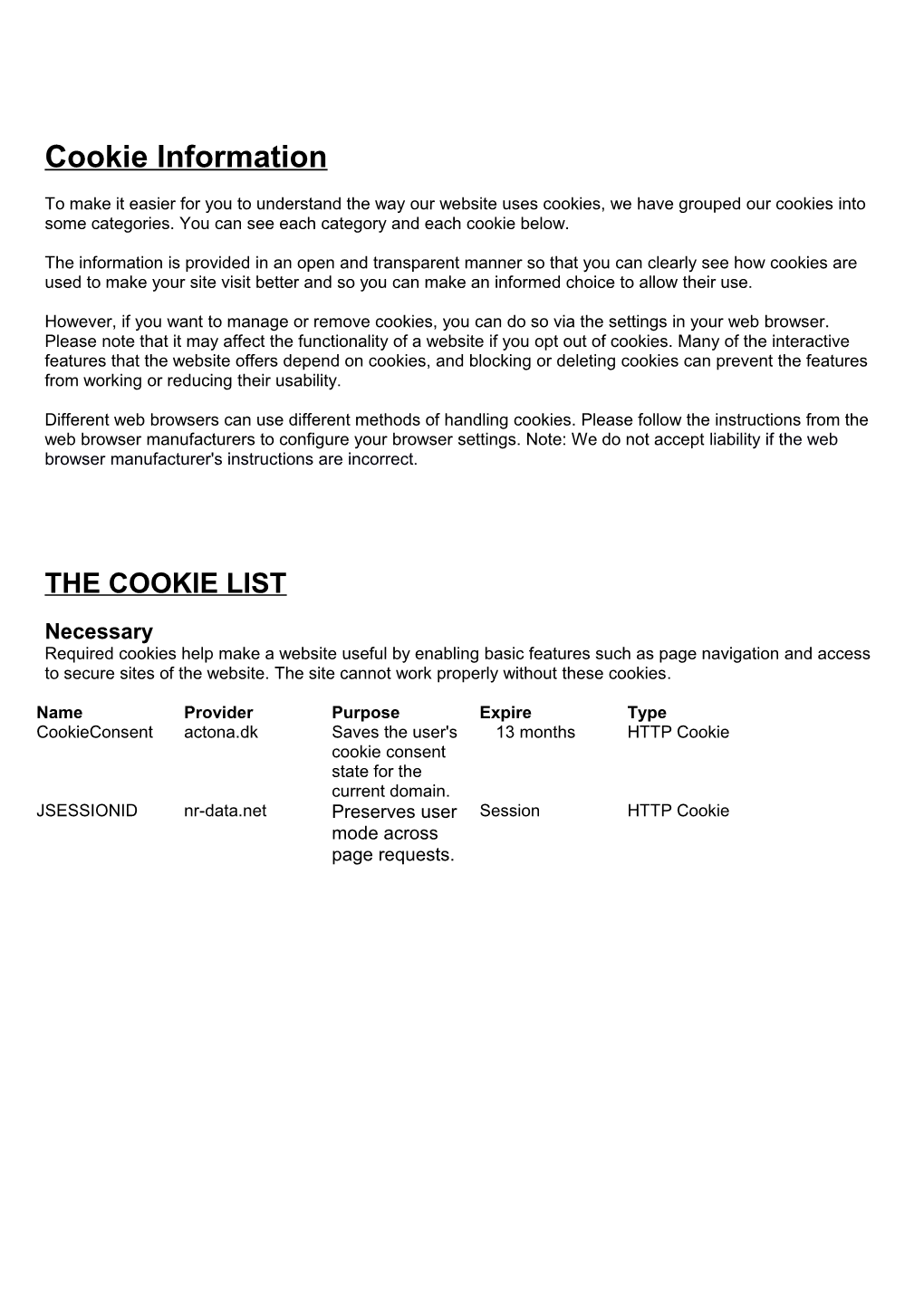 Cookie Information