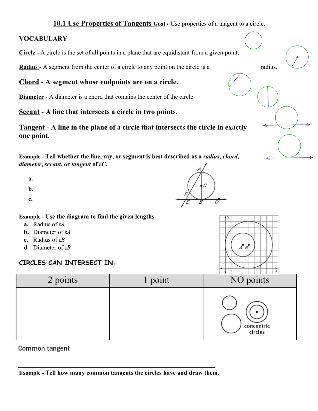 Ht I Use Properties of Tangents