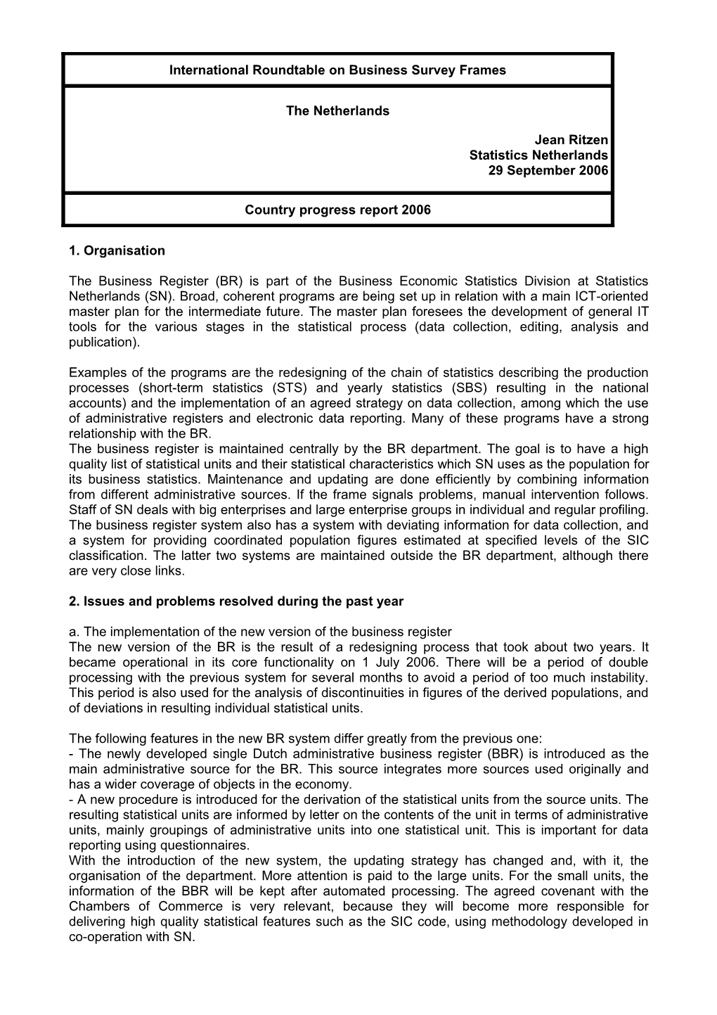 International Roundtable on Business Survey Frames