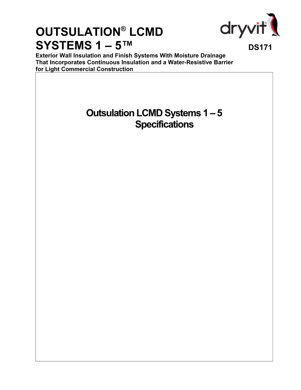 Outsulation LCMD Systems 1-5 - DS171