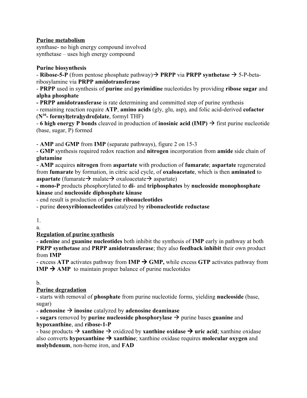 Synthase- No High Energy Compound Involved