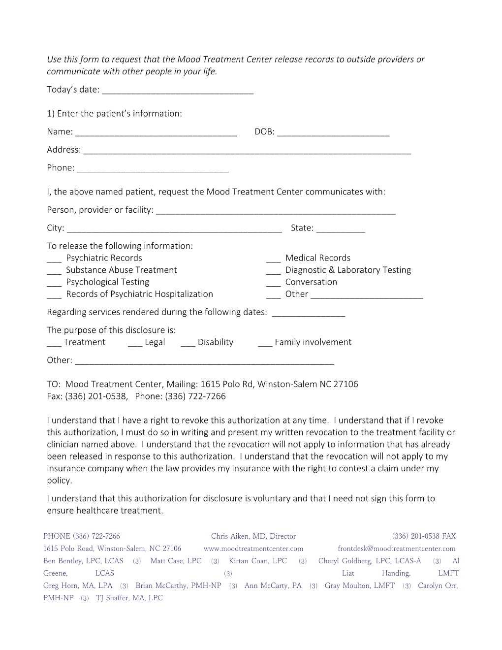 Initial Diagnostic Evaluation