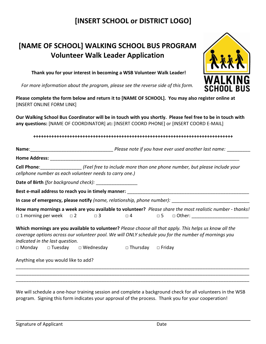 Walking School Bus Program