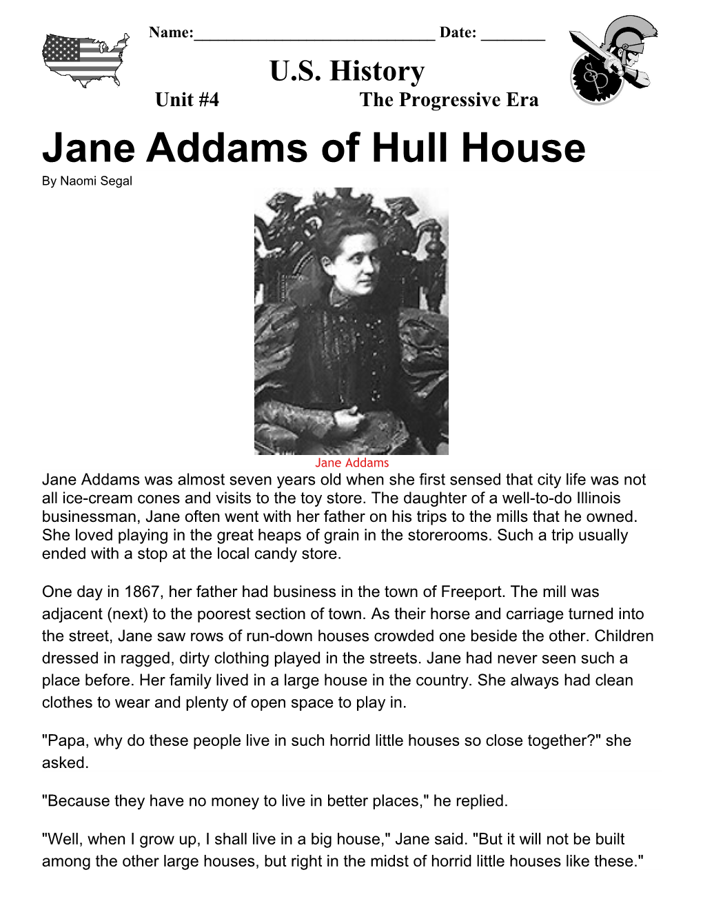 Jane Addams of Hull House