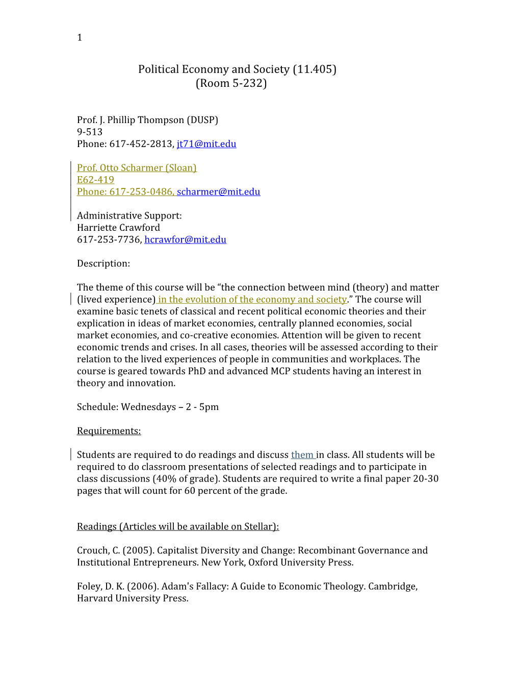 Political Economy and Society (11.405)