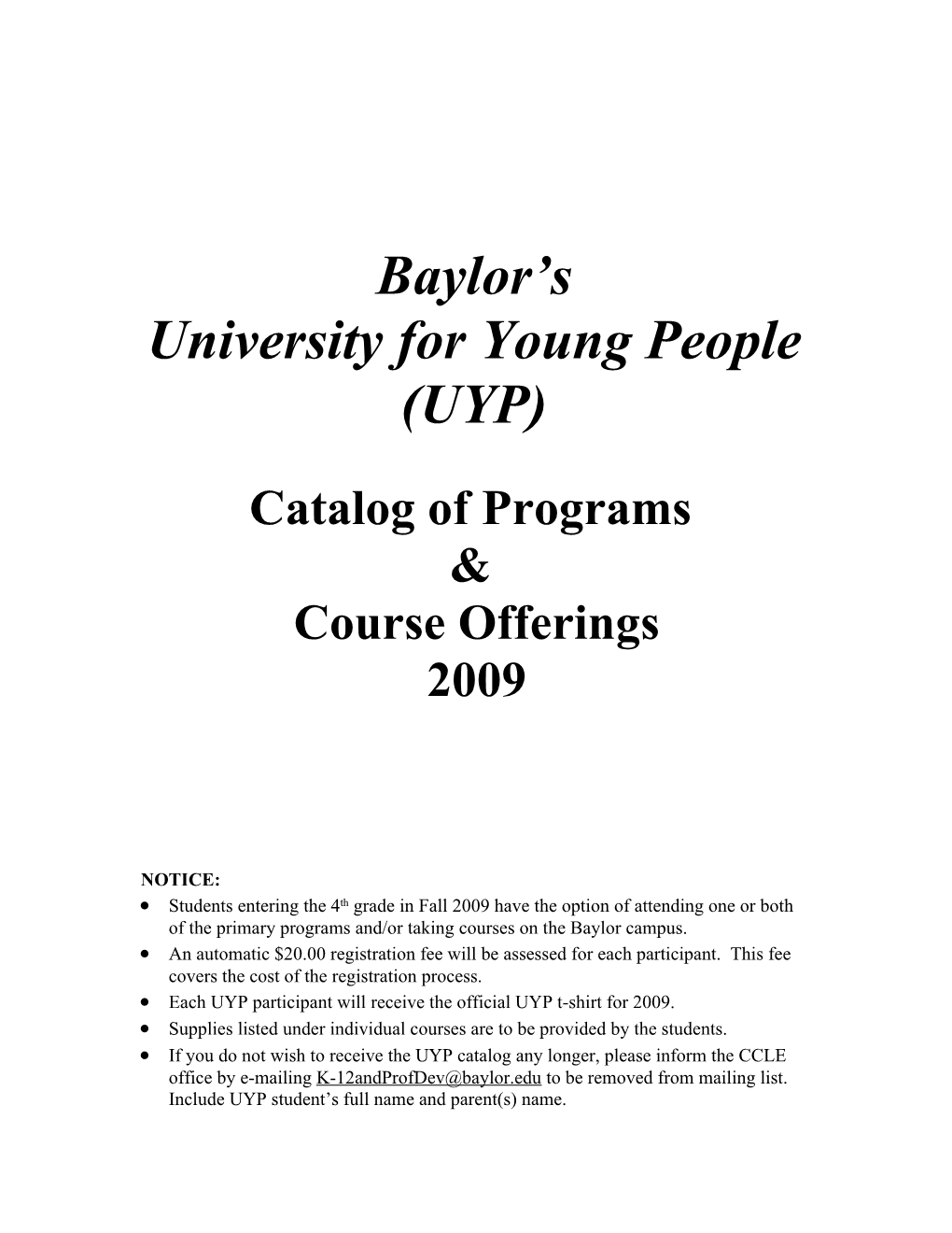 University for Young People