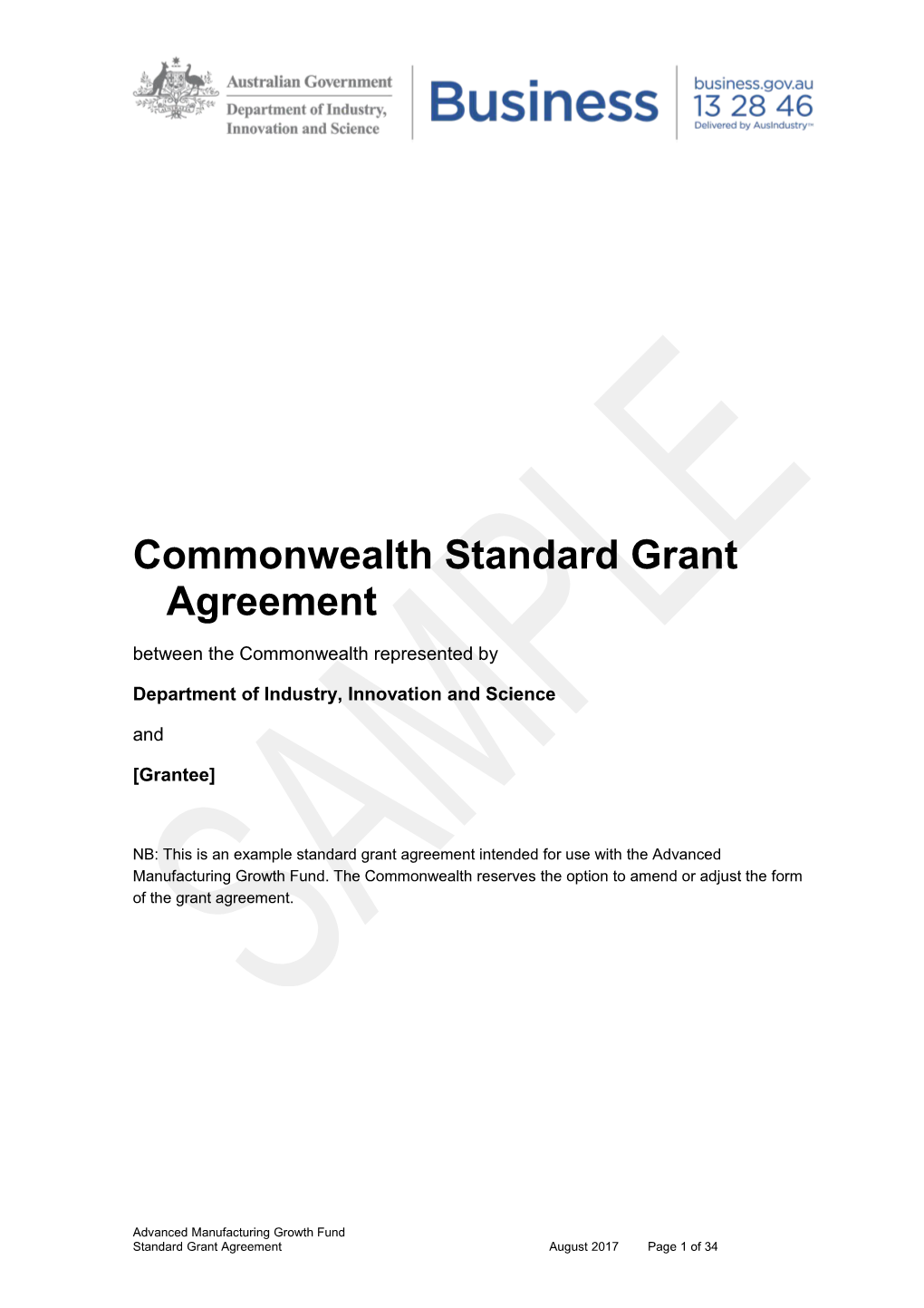 Standard Grant Agreement