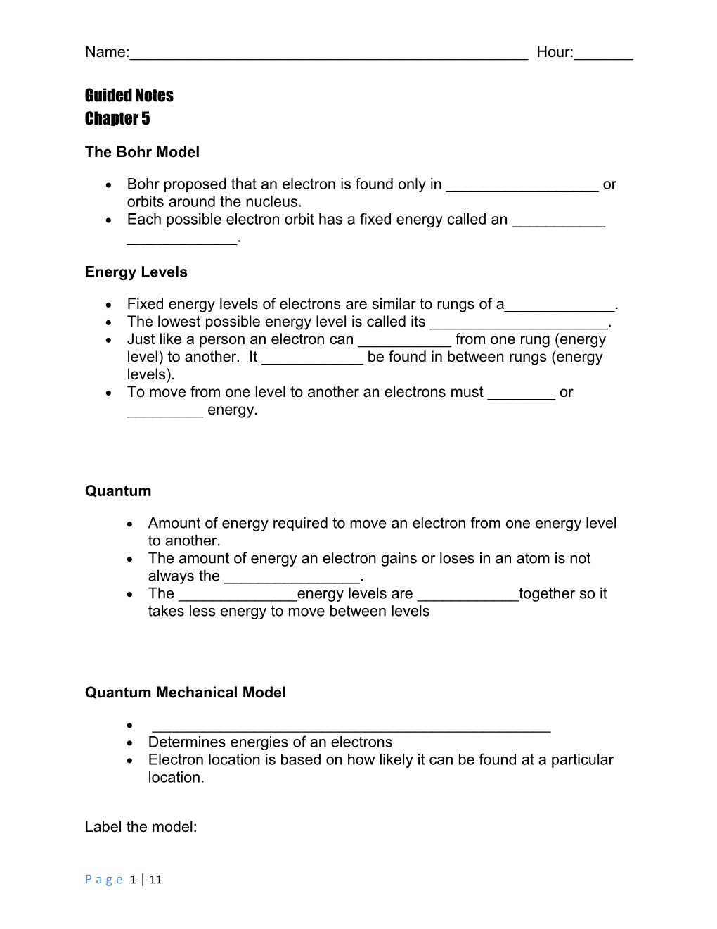 Guided Notes Chapter 5