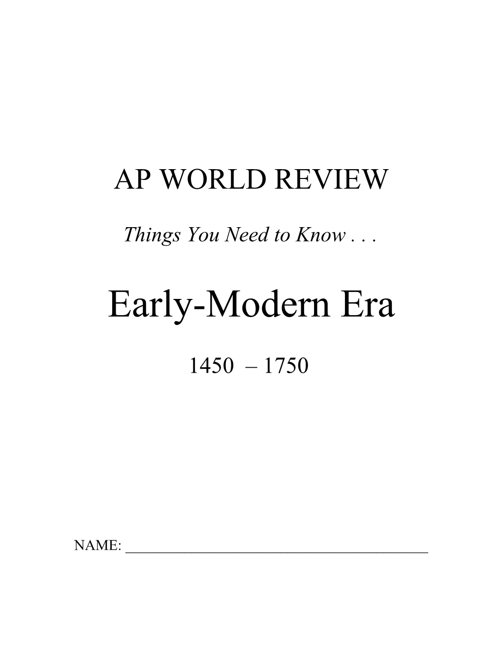 Ap World Review