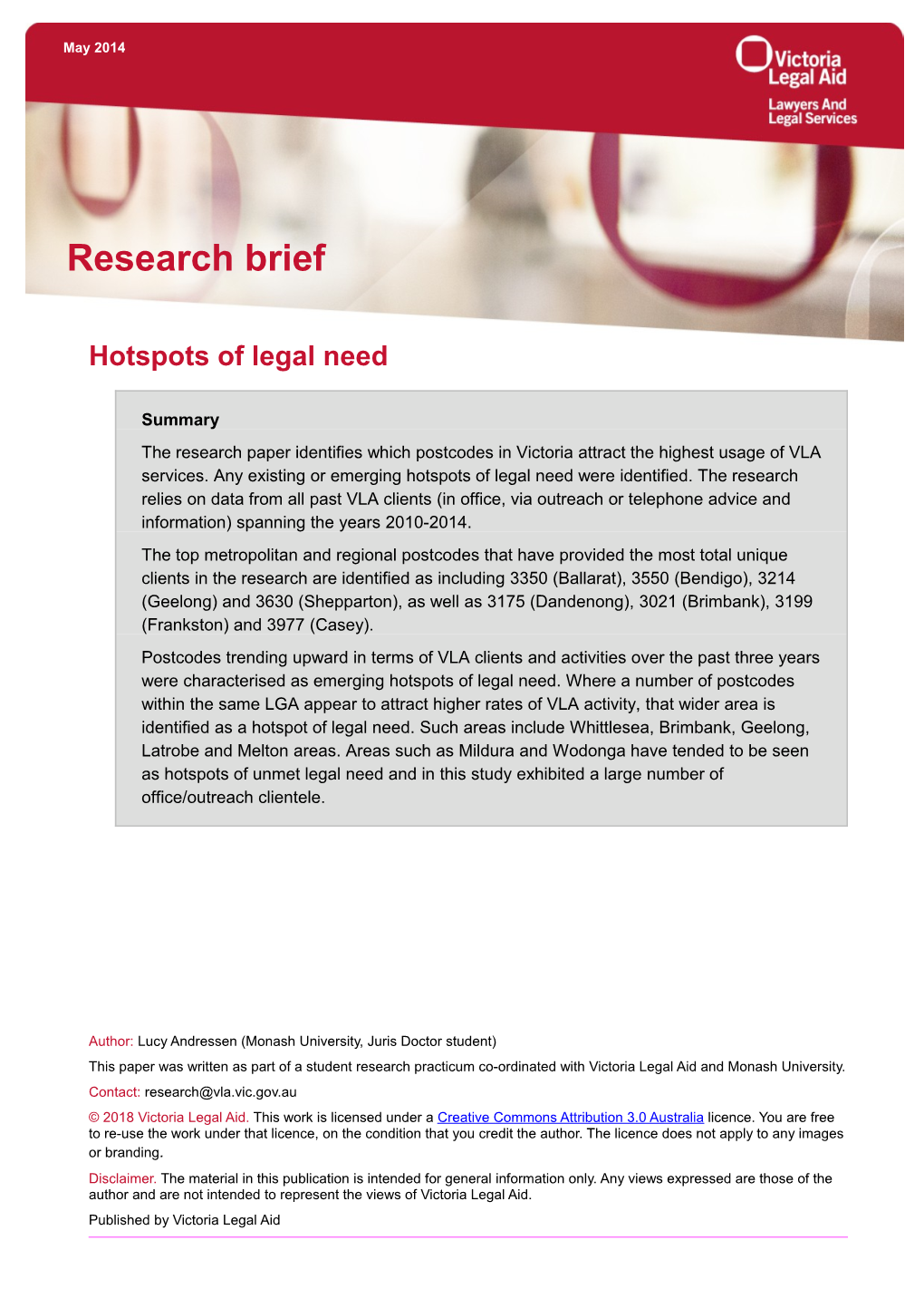 Hotspots of Legal Need