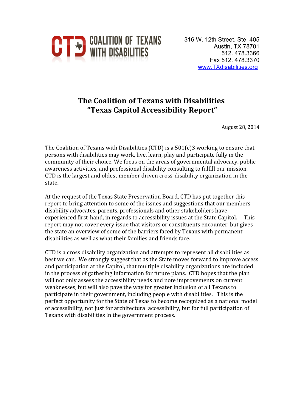 The Coalition of Texans with Disabilities
