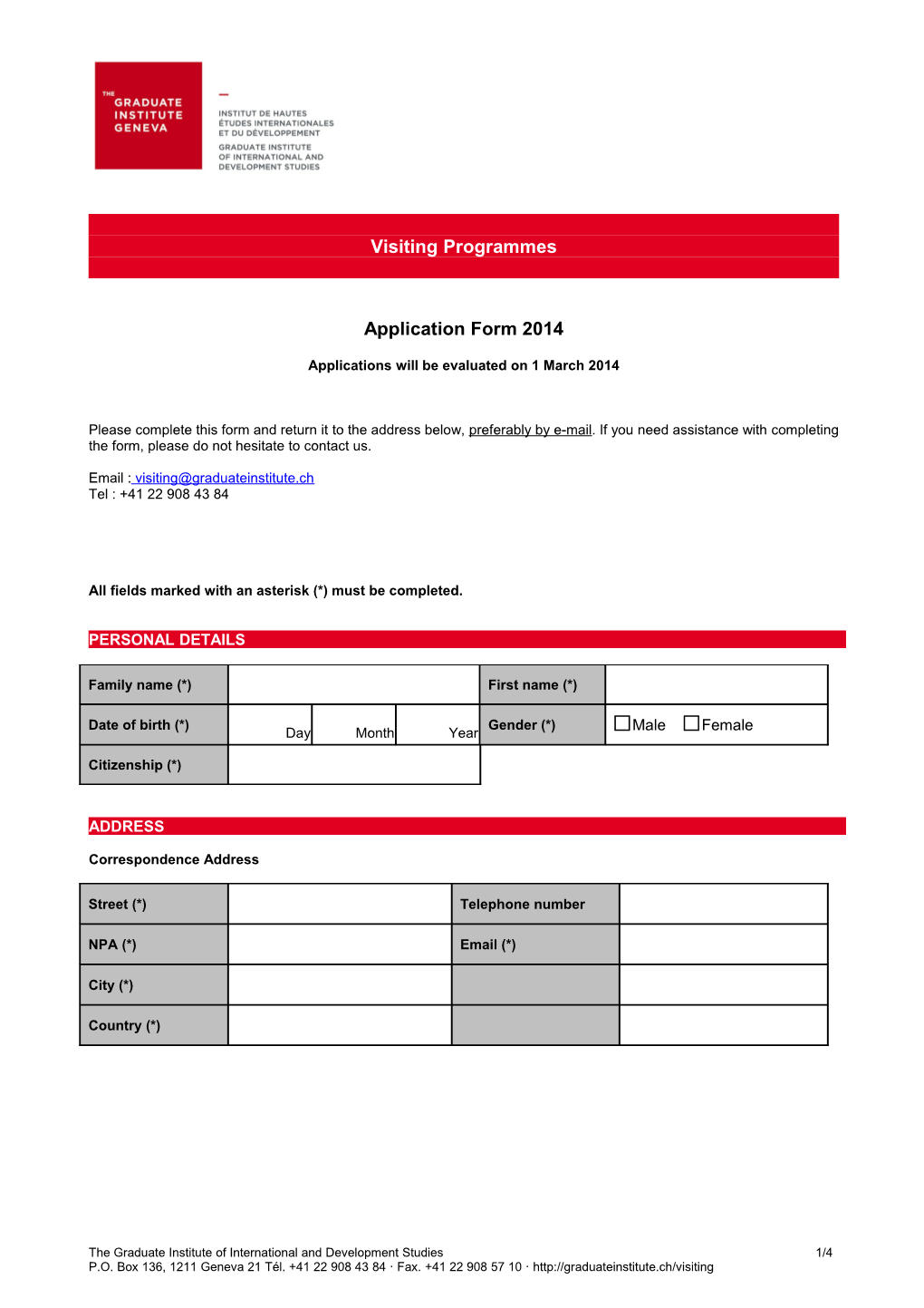 The Graduate Institute Summer Programme