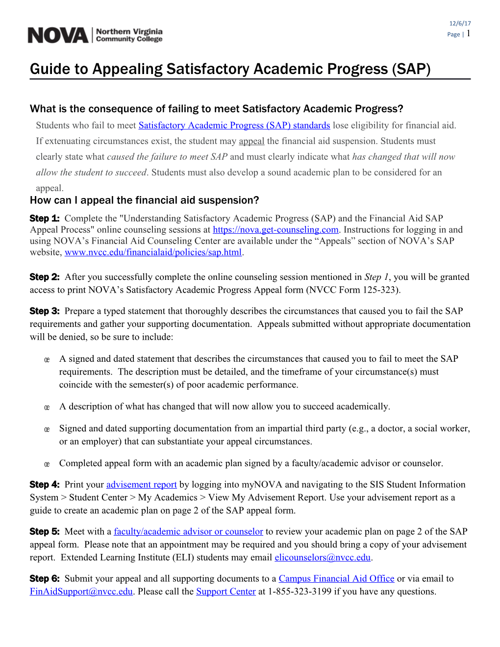 Guide to Appealing Satisfactory Academic Progress (SAP)