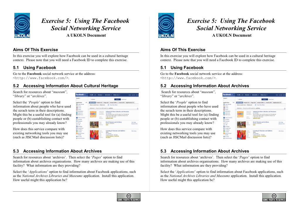 Exercise 5: Using the Facebook Social Networking Service