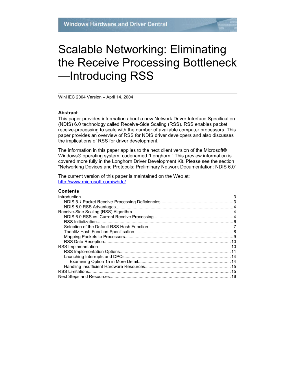 Scalable Networking: Eliminating the Receive Processing Bottleneck-Introducing RSS