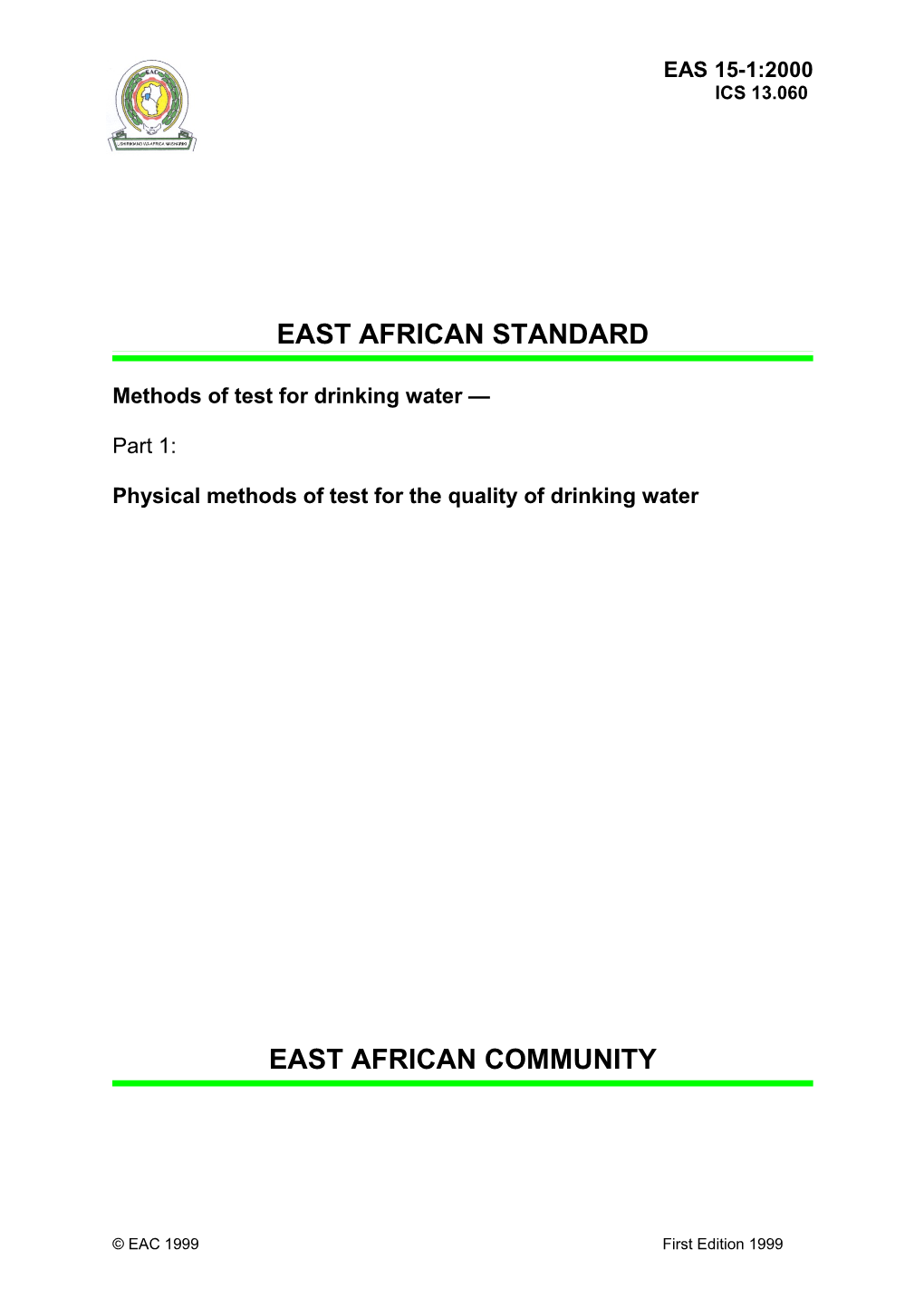 Physical Methods of Test for the Quality of Drinking Water