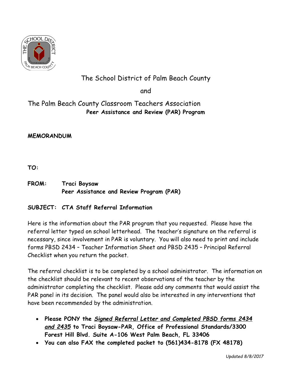 The Palm Beach County Classroom Teachers Association