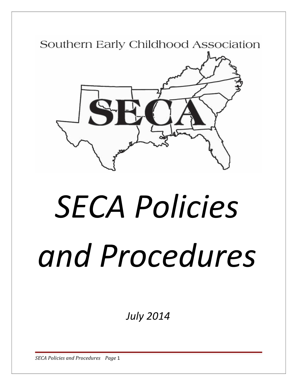 SECA Policies and Procedures
