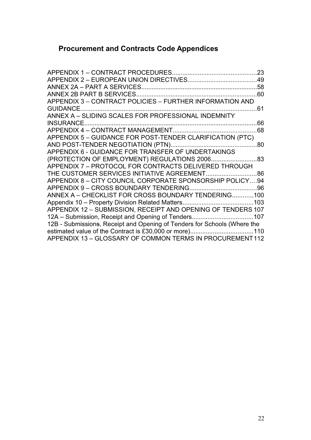 Appendix 1 Contract Procedures