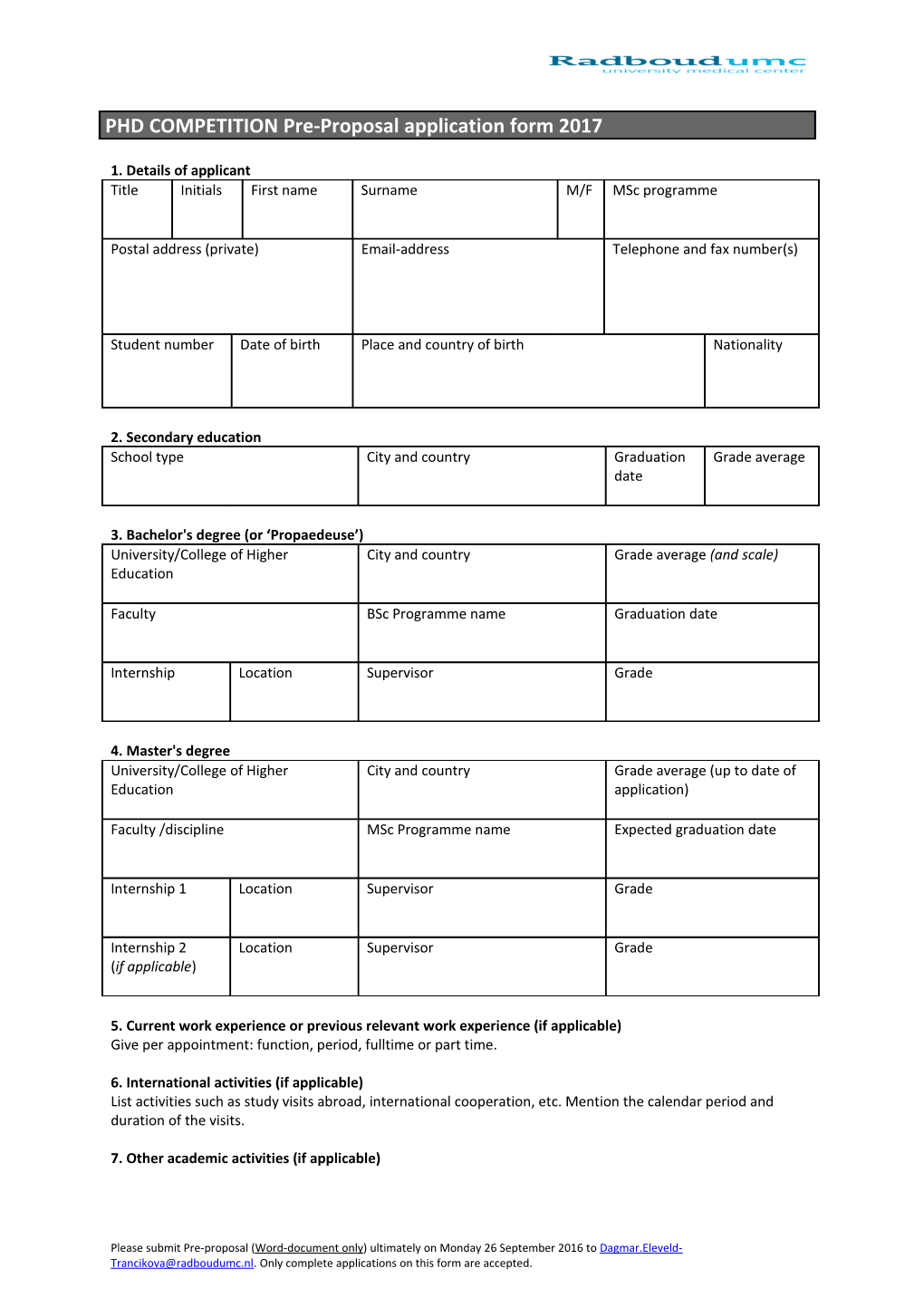 1. Details of Applicant