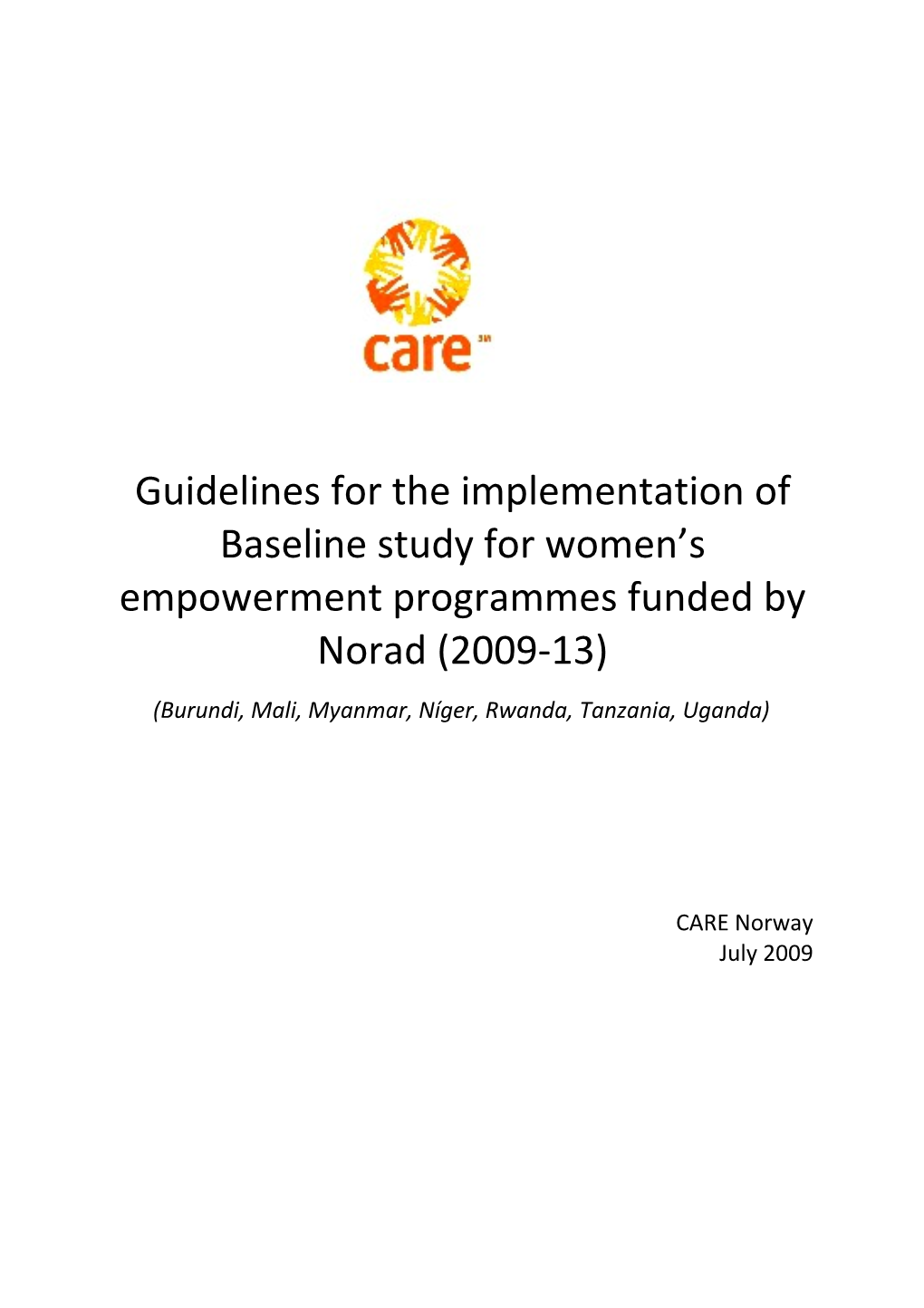 Guideline for the Implementation of Baseline Study for Norad Funded Programs