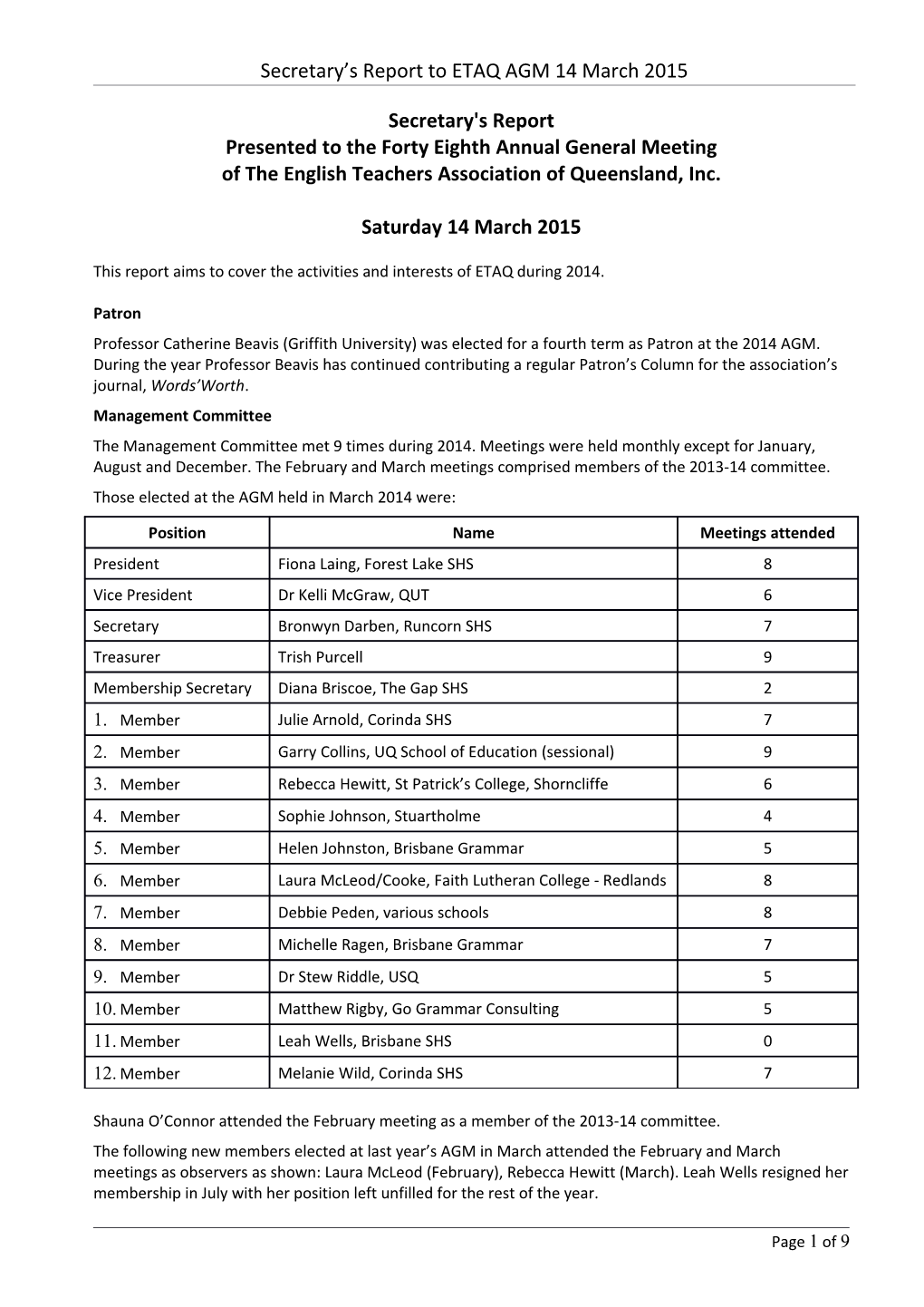 Presented to the Forty Eighth Annual General Meeting