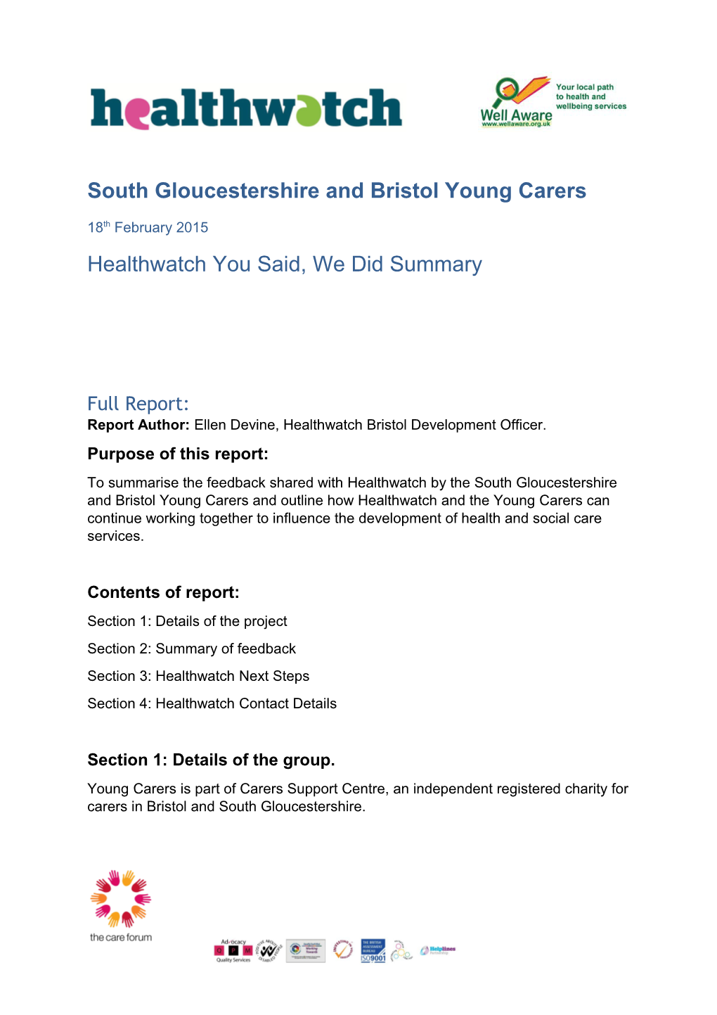 South Gloucestershire and Bristol Young Carers