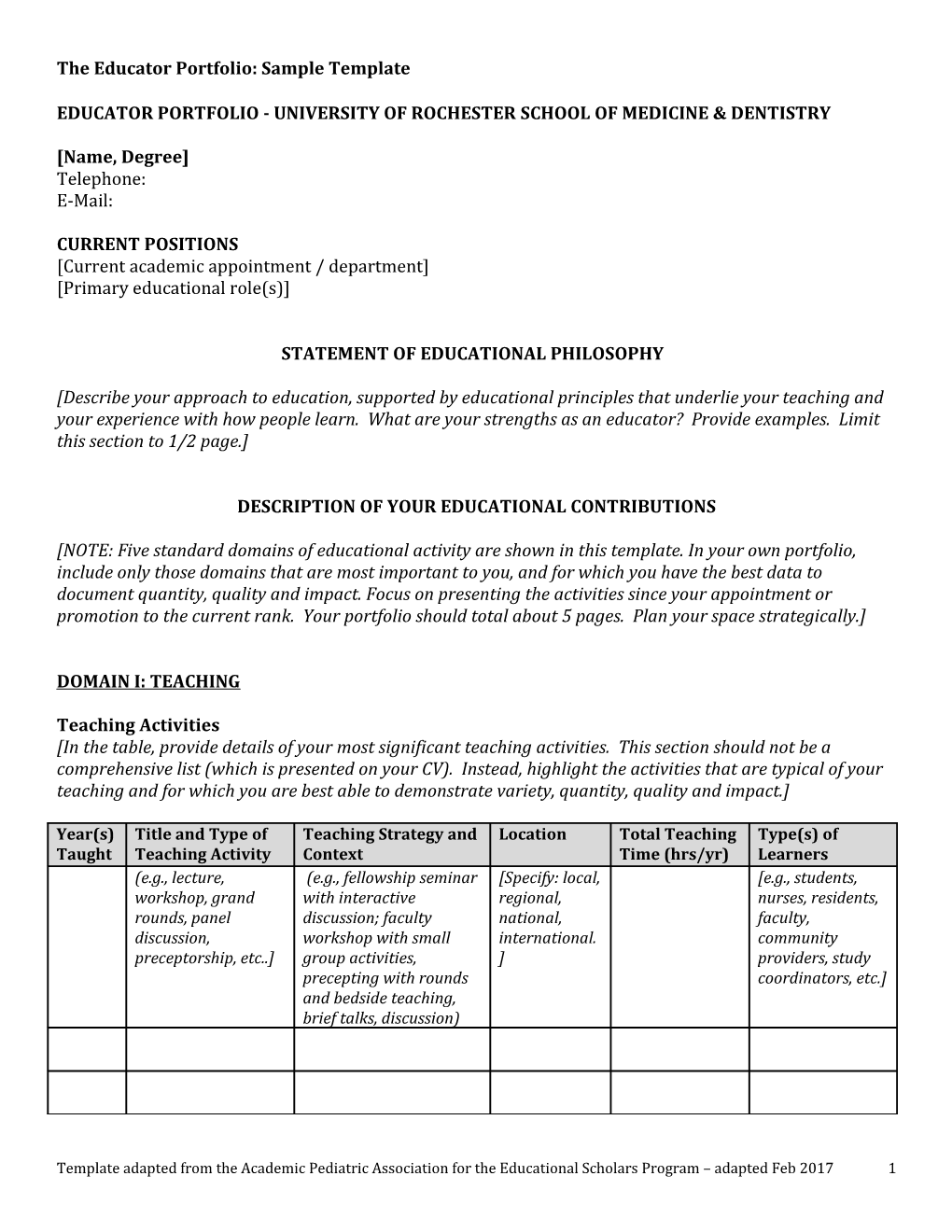 Formatted Template for ESP Scholar Educator Portfolio- Objective Analysis