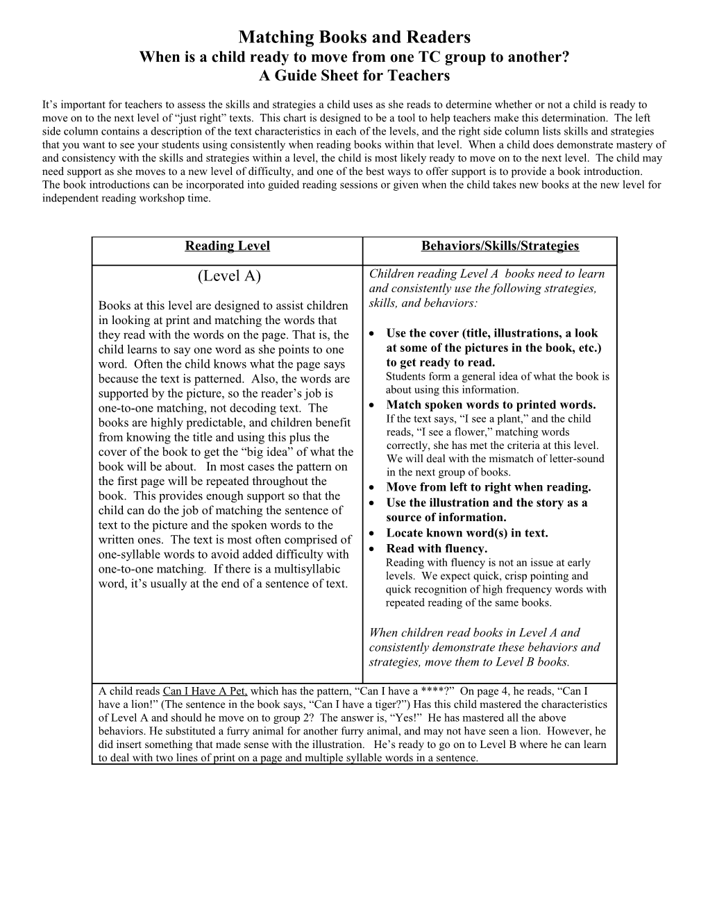 Prompts for Skills, Strategies, and Habits to Teach Students Reading Books A-L