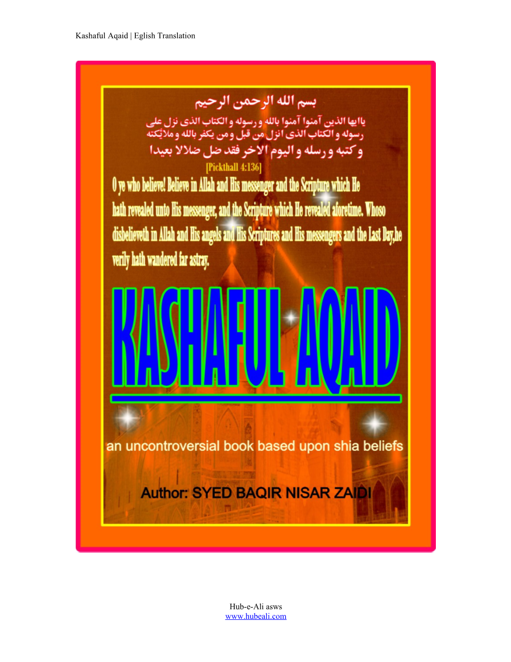Kashaful Aqaid Eglish Translation