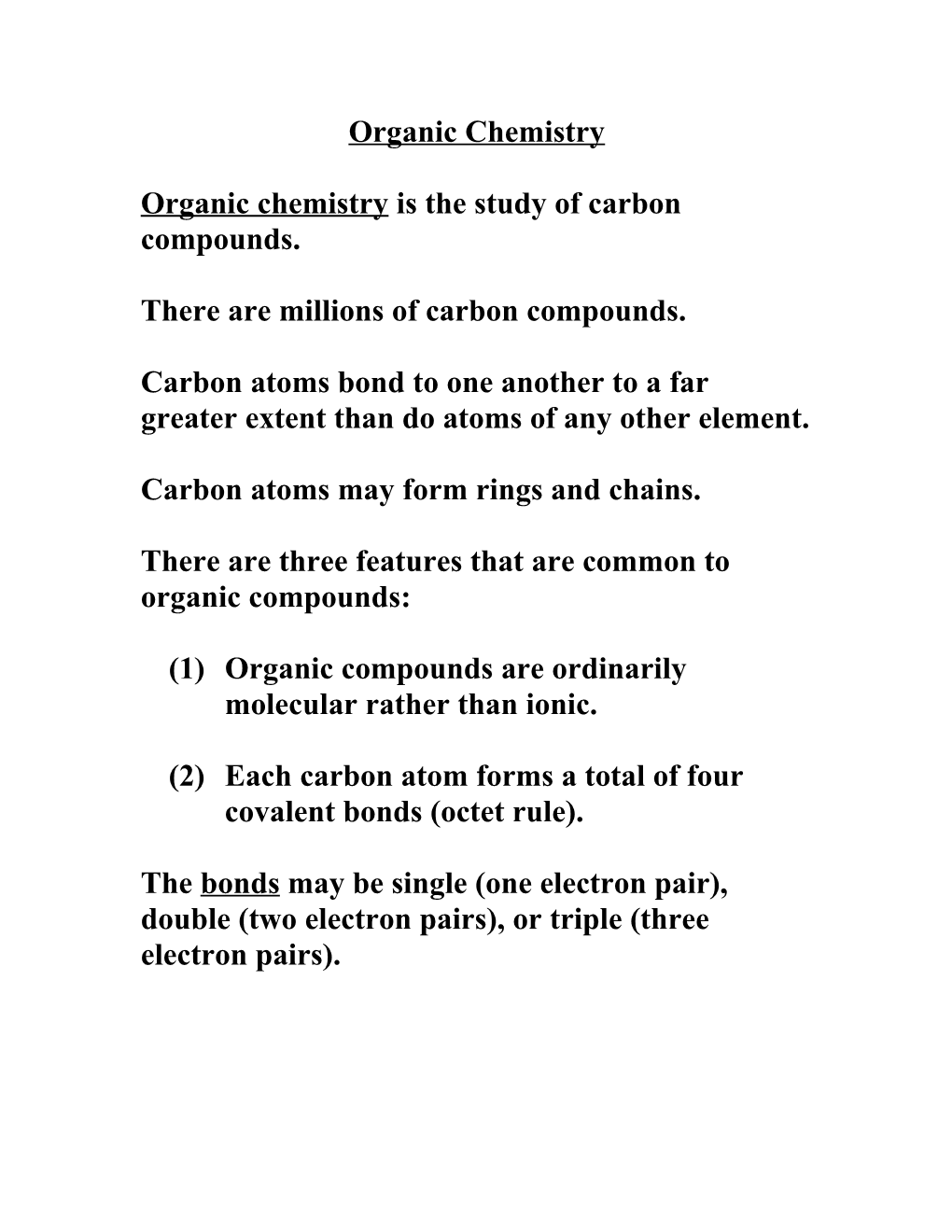 Organic Chemistry Is the Study of Carbon Compounds