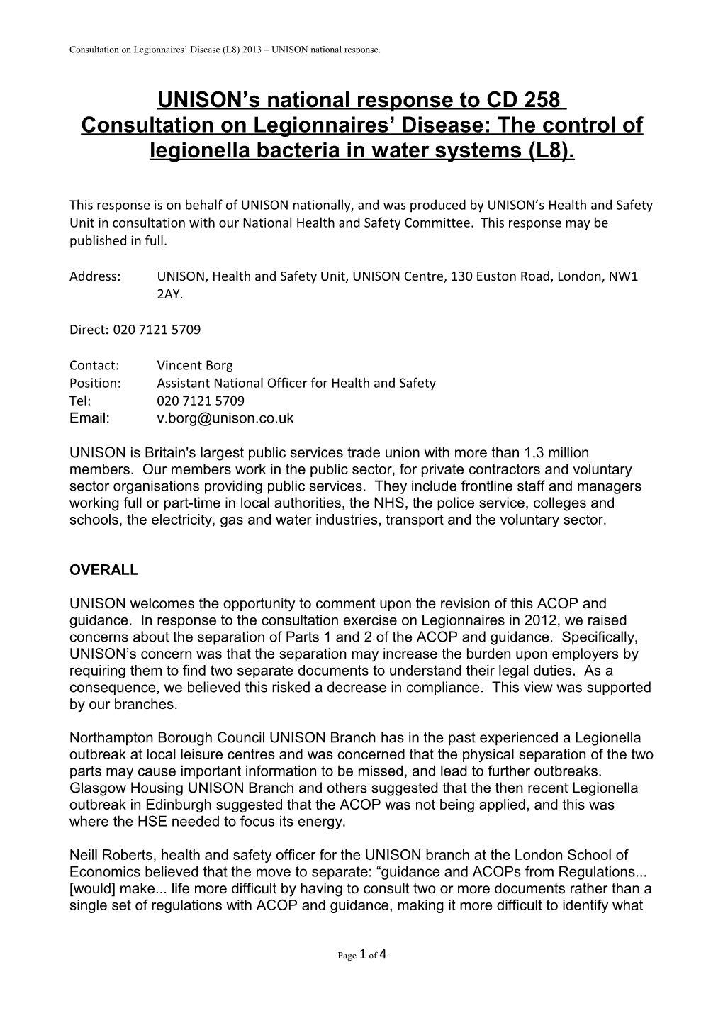 Legionnaires Disease L8 Consultation 2013 - CD258 - Notes