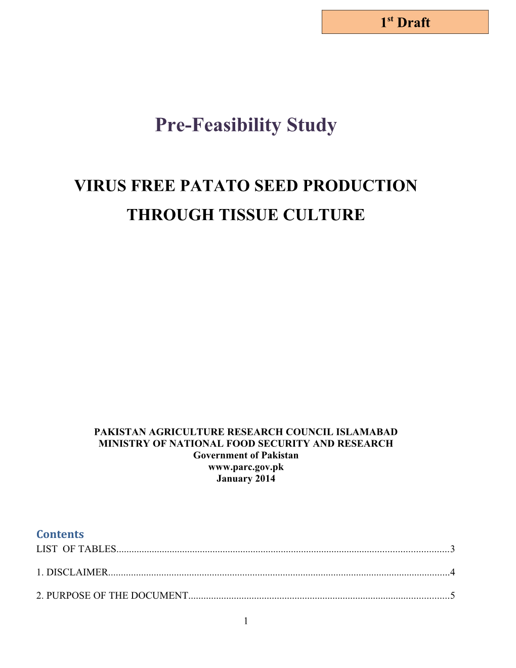 Virus Free Patato Seed Production Through Tissue Culture