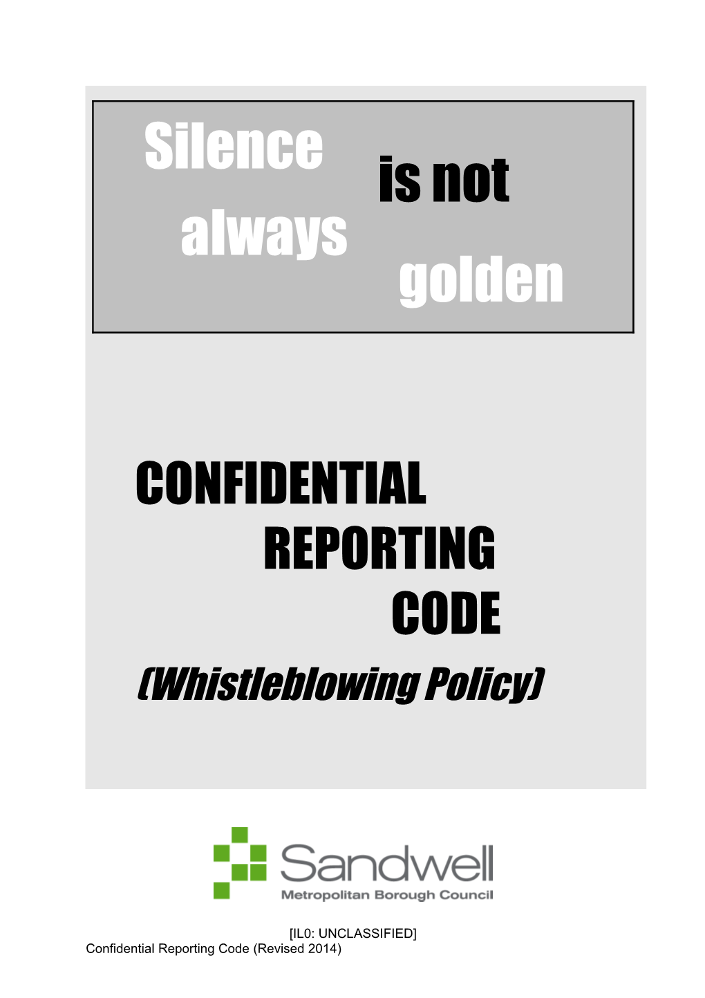 Confidential Reporting Code (Revised 2014)