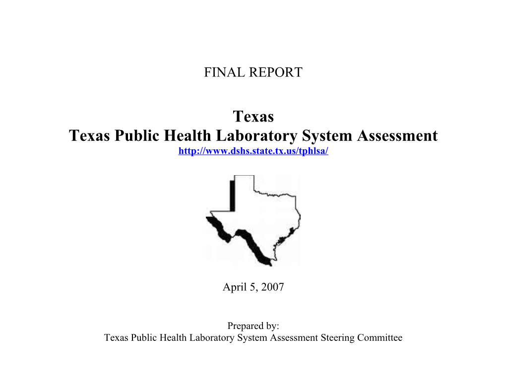 Texas Public Health Laboratory System Assessment