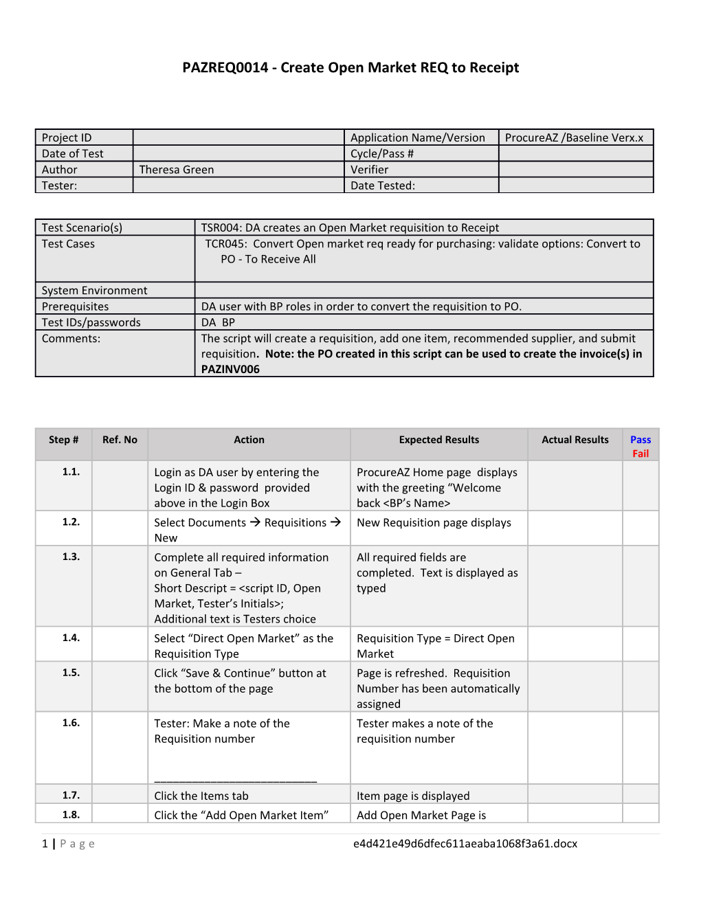 1 Pagepazreq0014 - CREATE OPEN MARKET REQ to RECEIPT