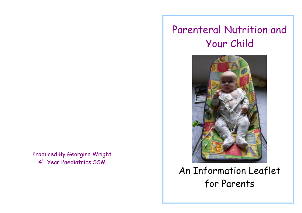 Total Parenteral Nutrition and Your Child