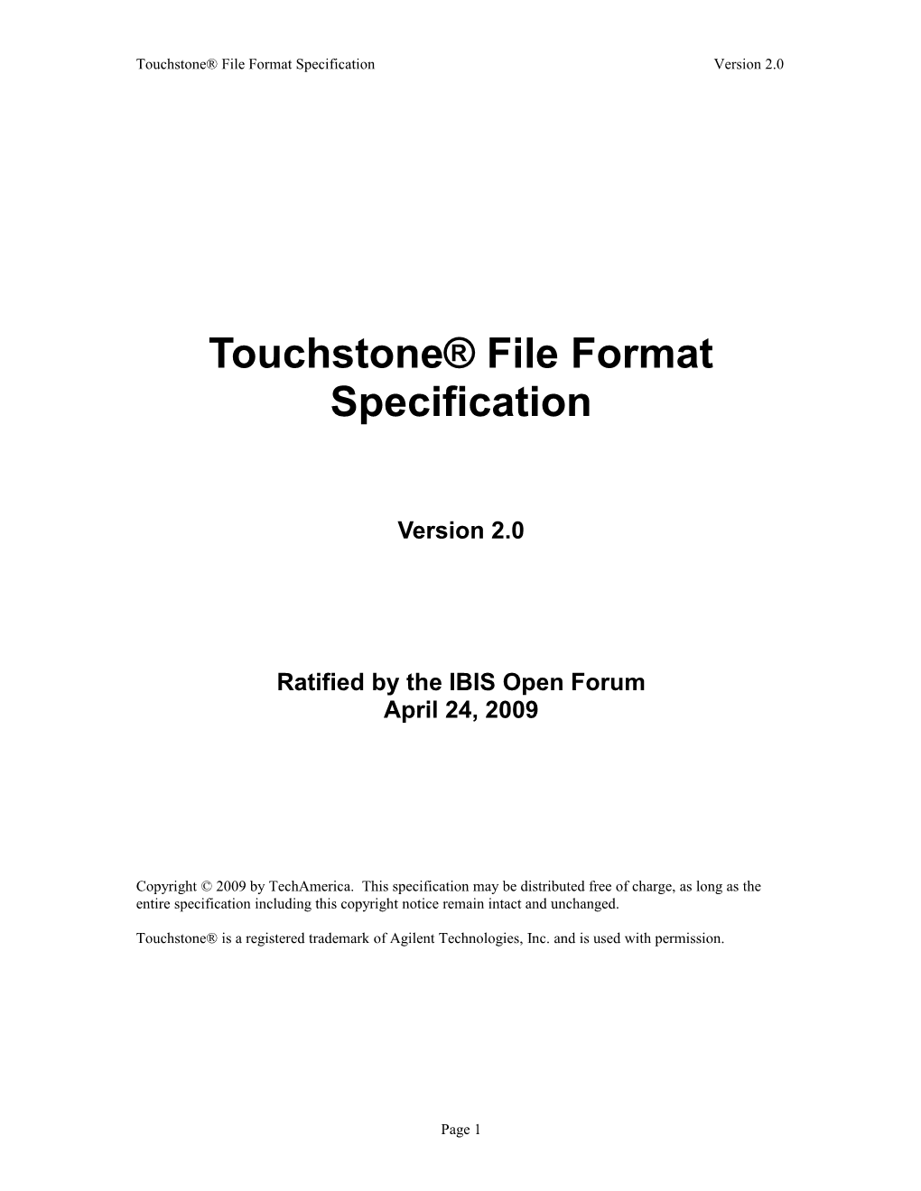 Touchstone File Format Specification