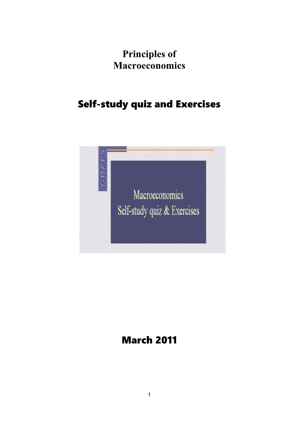 Self-Study Quiz and Exercises
