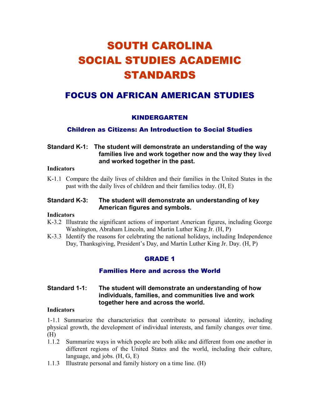 Focus on African American Studies