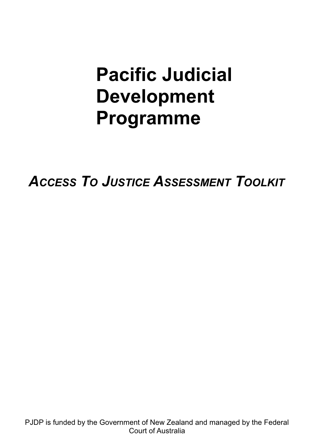 Access to Justice Assessment Toolkit