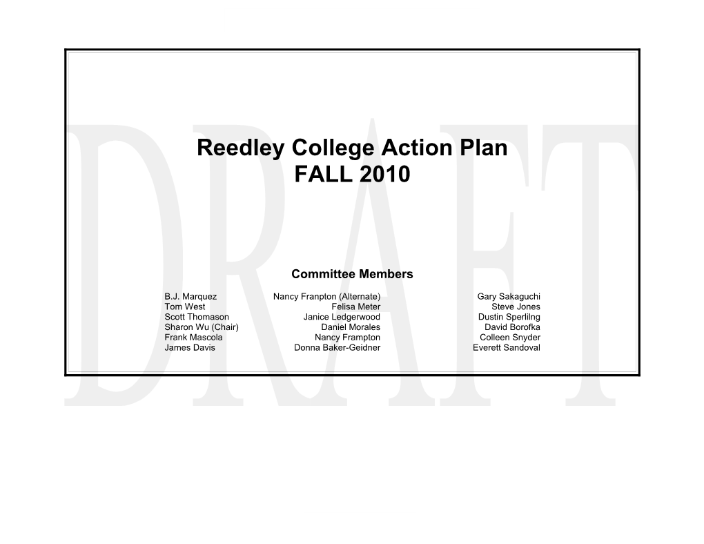 Reedley College Action Plan