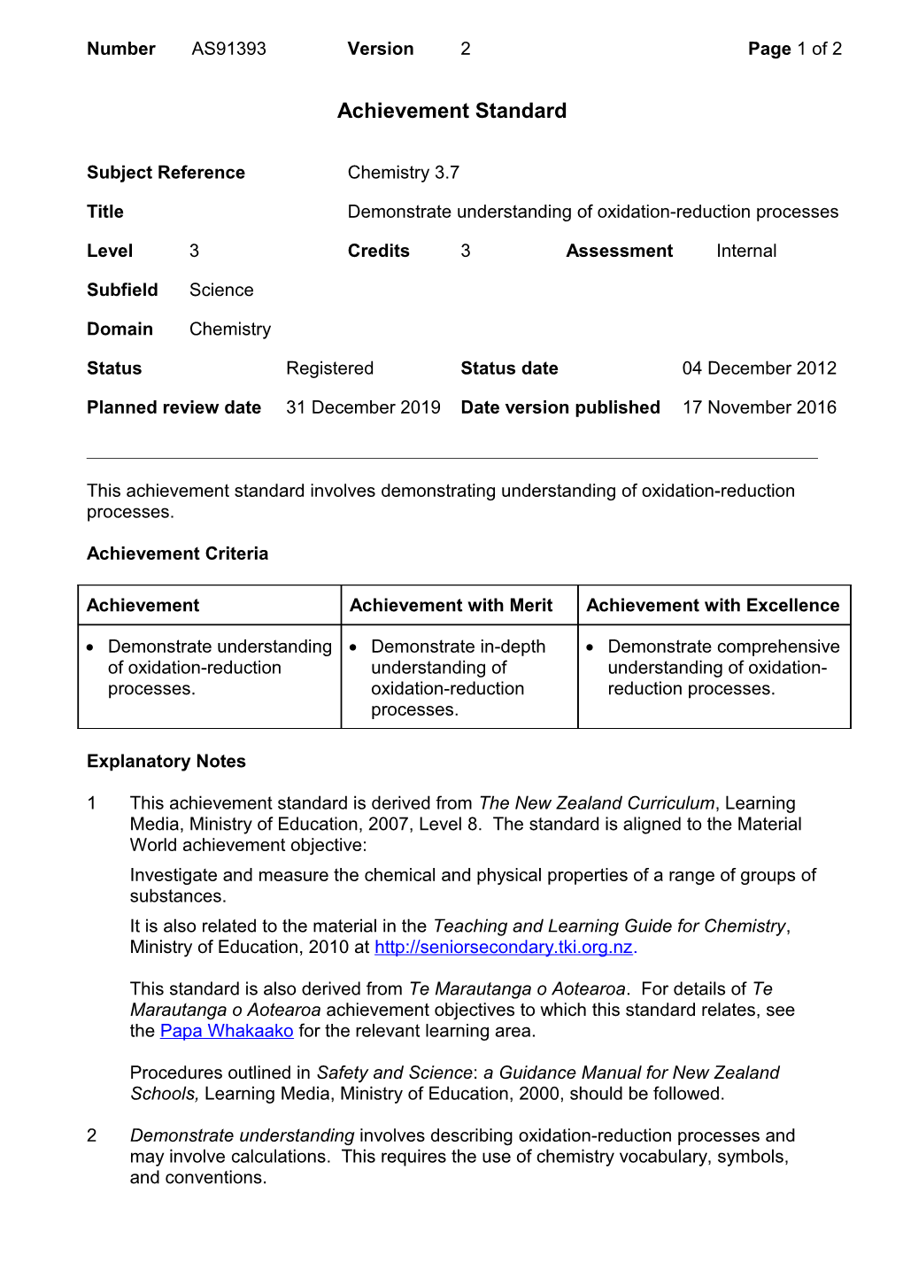 91393 Demonstrate Understanding of Oxidation-Reduction Processes