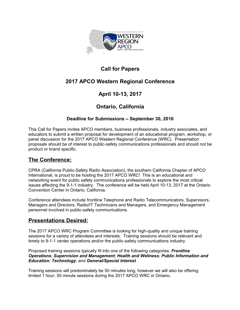 2017 APCO Western Regional Conference