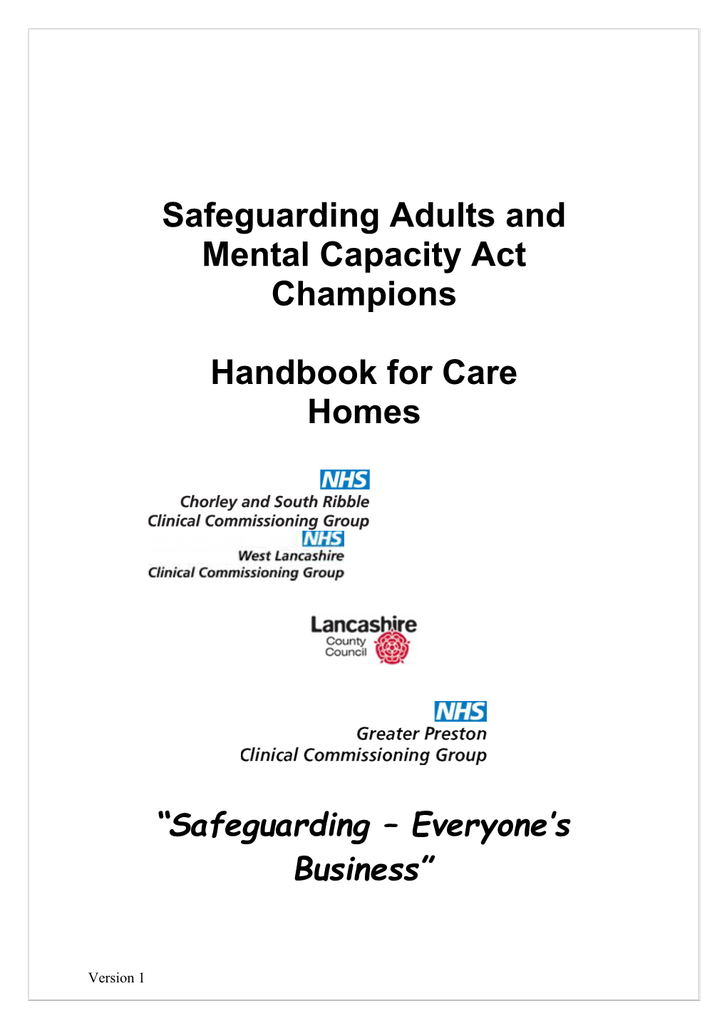 Safeguarding Adults and Mental Capacity Act Champions
